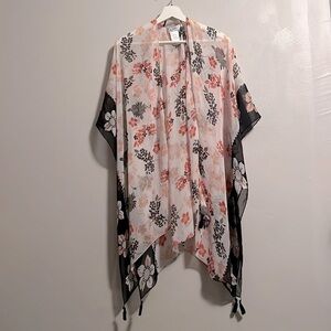 🥻Lilly Edelman - kimono wrap sheer mesh nude